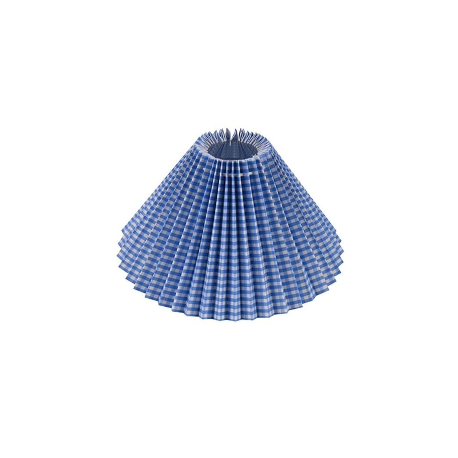 Luxemetals Blue-Checkered Style Pleated Lampshade For E27 Bulbs - Minimalist Chandelier Cover For Home Decor(Blue-Checkered Style)