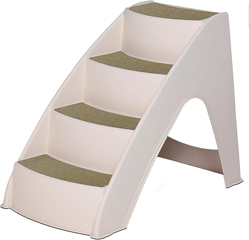 PetSafe CozyUp - Escaleras de perro con diseño de 4 pasos para mascotas escaleras para perros para camas altas sofá escalones de seguridad para