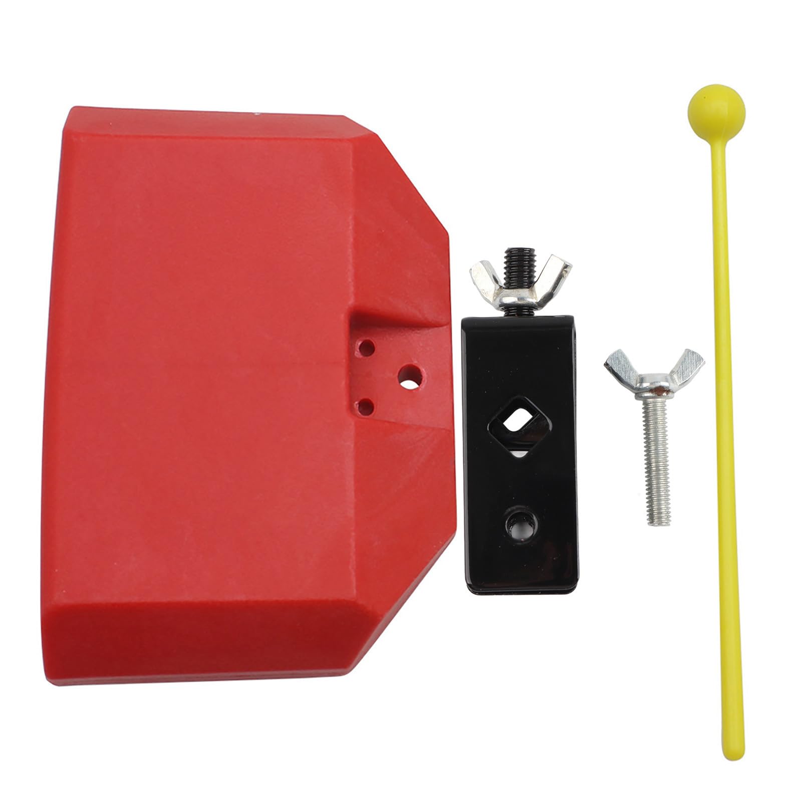 SEAFRONT Campanaccio per Batteria Staffa di Montaggio Regolabile Blocco Percussioni Musicali in Plastica Strumento Tamburo Latino (Rosso)