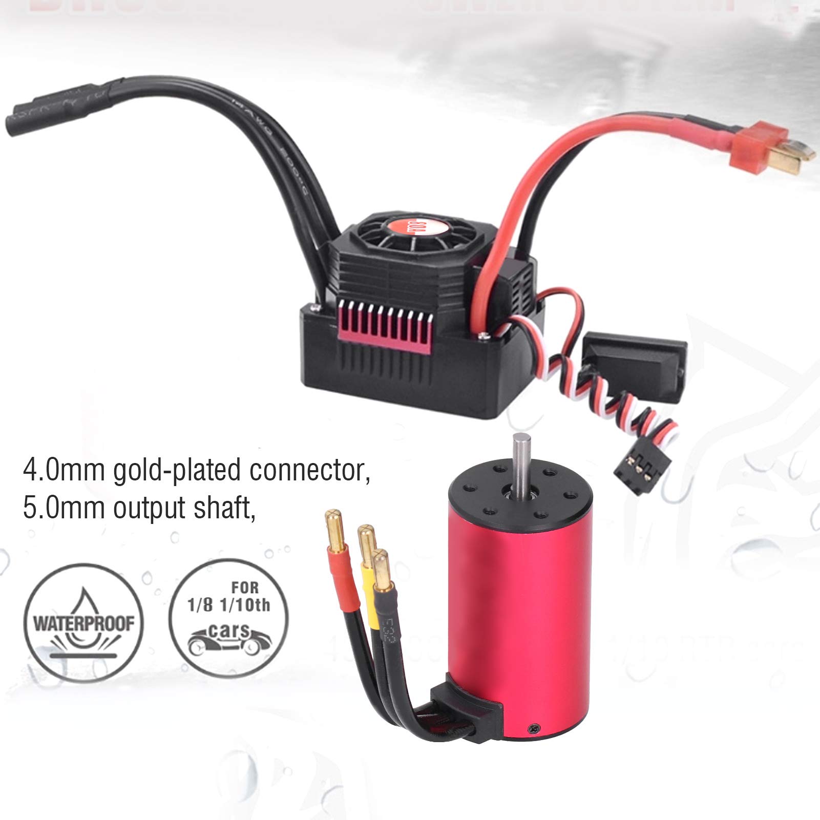 Przekroczenie hobby 3665 2900 kV bezszczotkowy silnik Combo z 80 A ESC i serwo 9 kg do samochodu RC 1/10, wysoka prędkość i wytrzymałe części metalowe