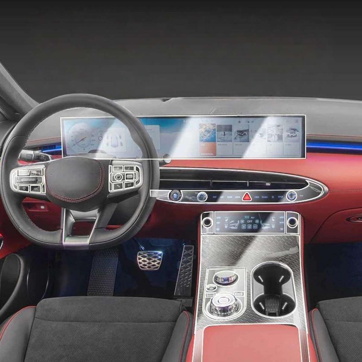 Car Interior Film Dashboard Protective Film Anti-Scratch, for Genesis GV70 2025 Accessories