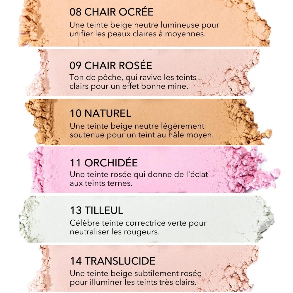 T. LeClerc - Polvere libera Dermophile – Tonalità 13 Tiglio – Made in France – Formula Vegan – Testato sotto controllo dermatologico