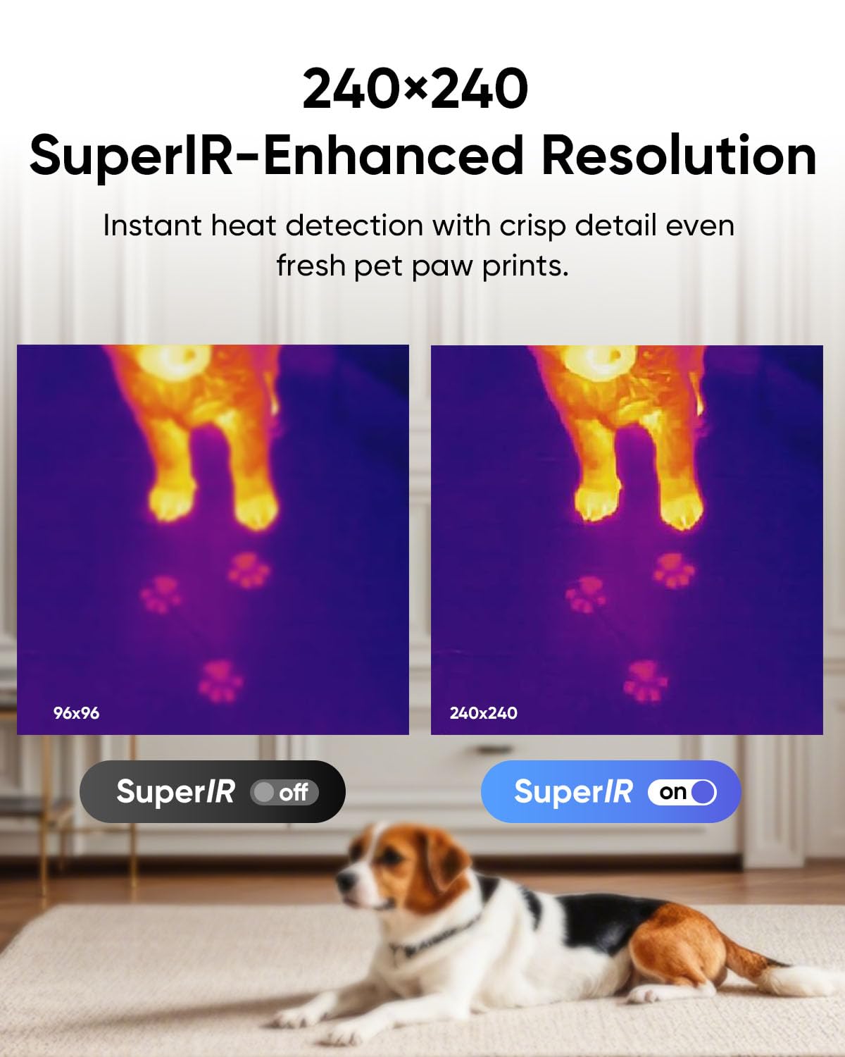HIKMICRO D01 Thermal Camera 240x240 SuperIR-Enhanced Resolution comparison