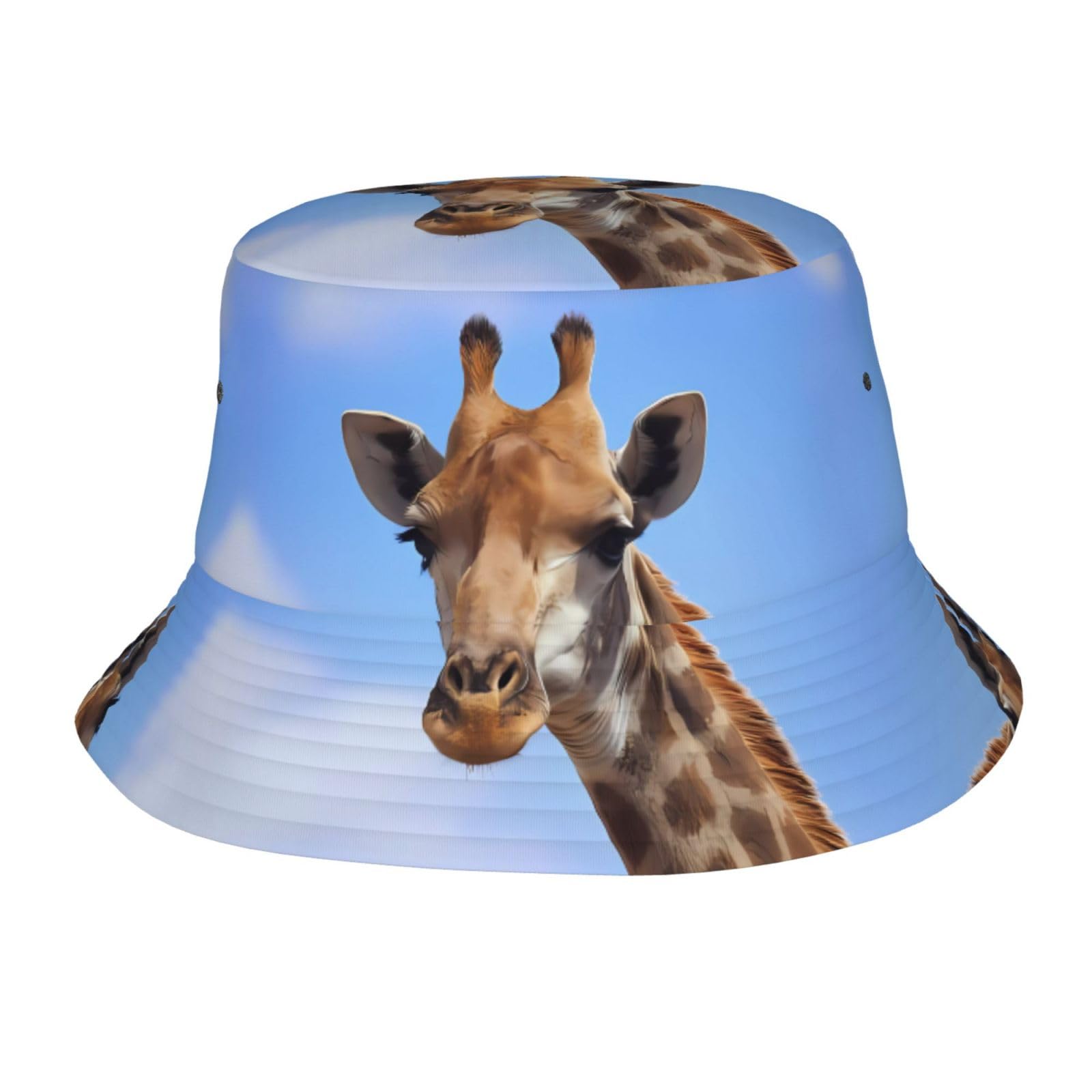 LGHHGY Giraffe Print Bucket Hat – Reversible Foldable Sun Hats for Men and Women, Lightweight Travel Beach Cap