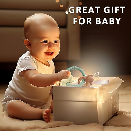 Miniatura 4 de Socub Juguete de dentición de silicona para bebés, anillo de mordedor de silicona 100% de grado alimenticio para bebés de 3-6, 12, 18 meses, niños y