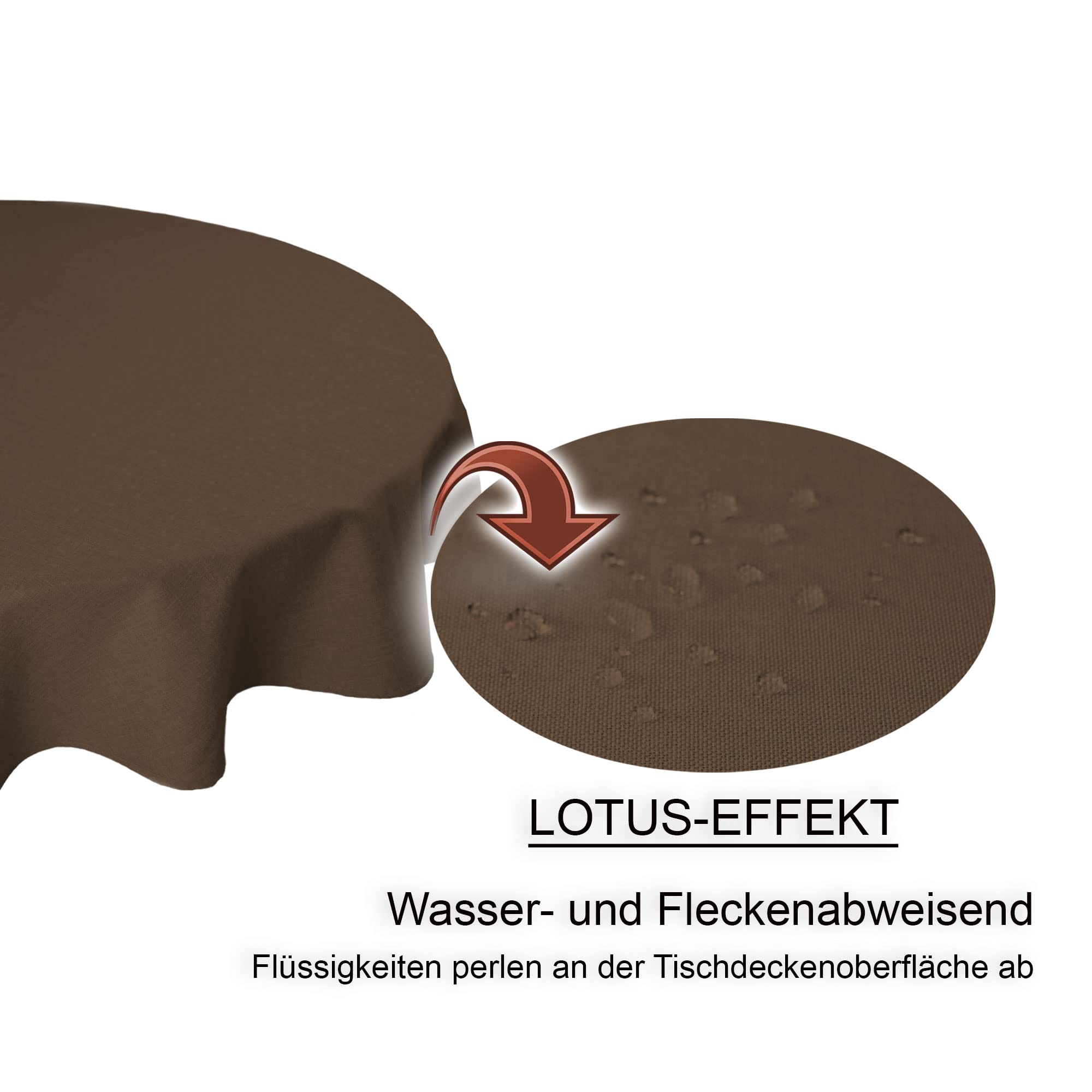 Tafelkleed rond 220 cm gecoat structuur linnen-look vlekken en waterafstotend lotuseffect #1224 (bordeaux