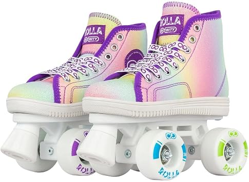 Crazy Skates Rolla Roller Skates for Boys and Girls - Sneaker-Style Kids Quad Skates