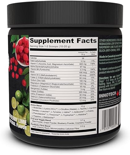 Miniatura 2 de INNOTECH Nutrition Mezcla de bebida de ayuno intermitente para días de ayuno - Lima frambuesa - 12.70 oz con 42 ingredientes esenciales