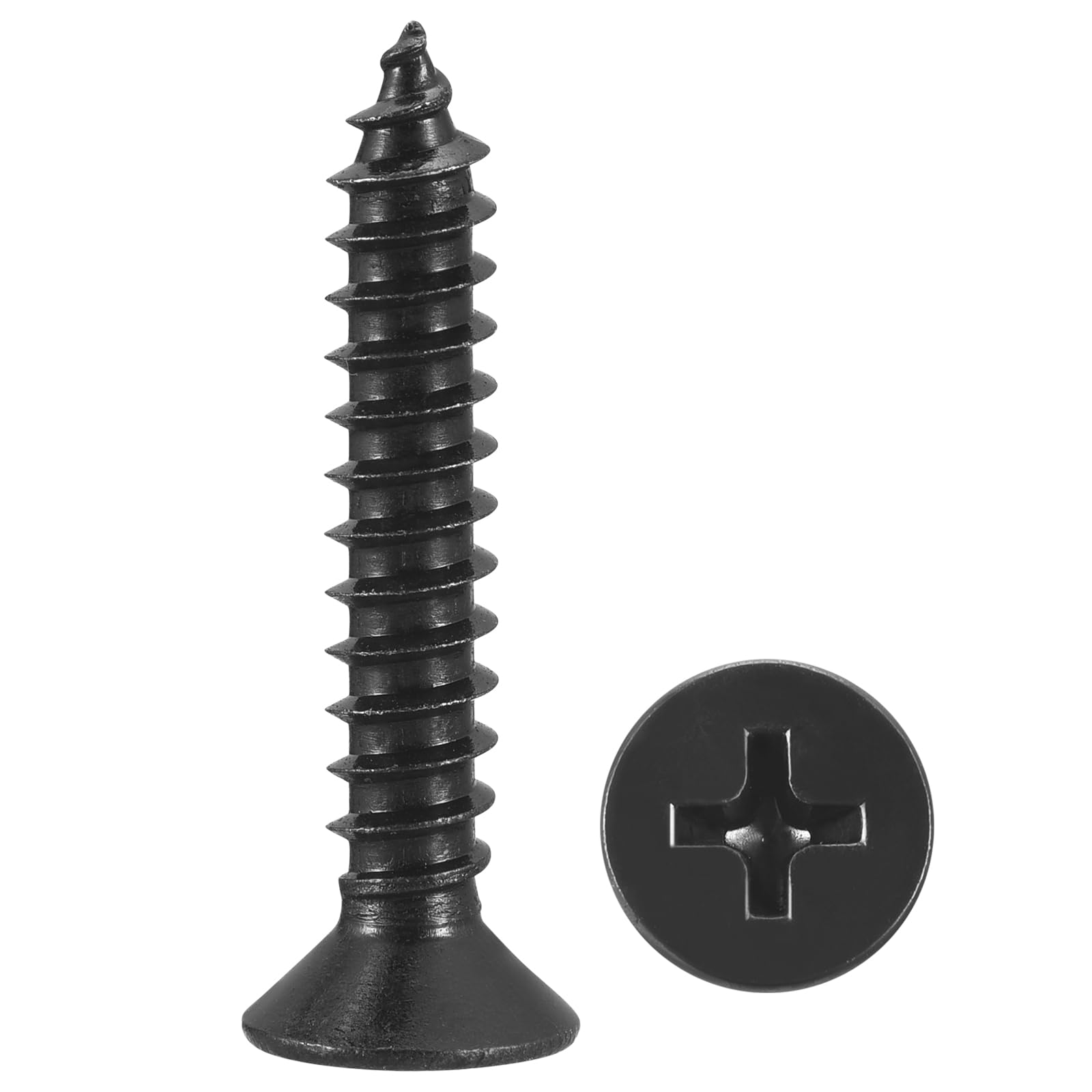 METALLIXITY Countersunk Phillips Wood Screw (#8x1") 300Pcs, Carbon Steel Coarse Thread Phillips Drive Flat Head Wood Screws