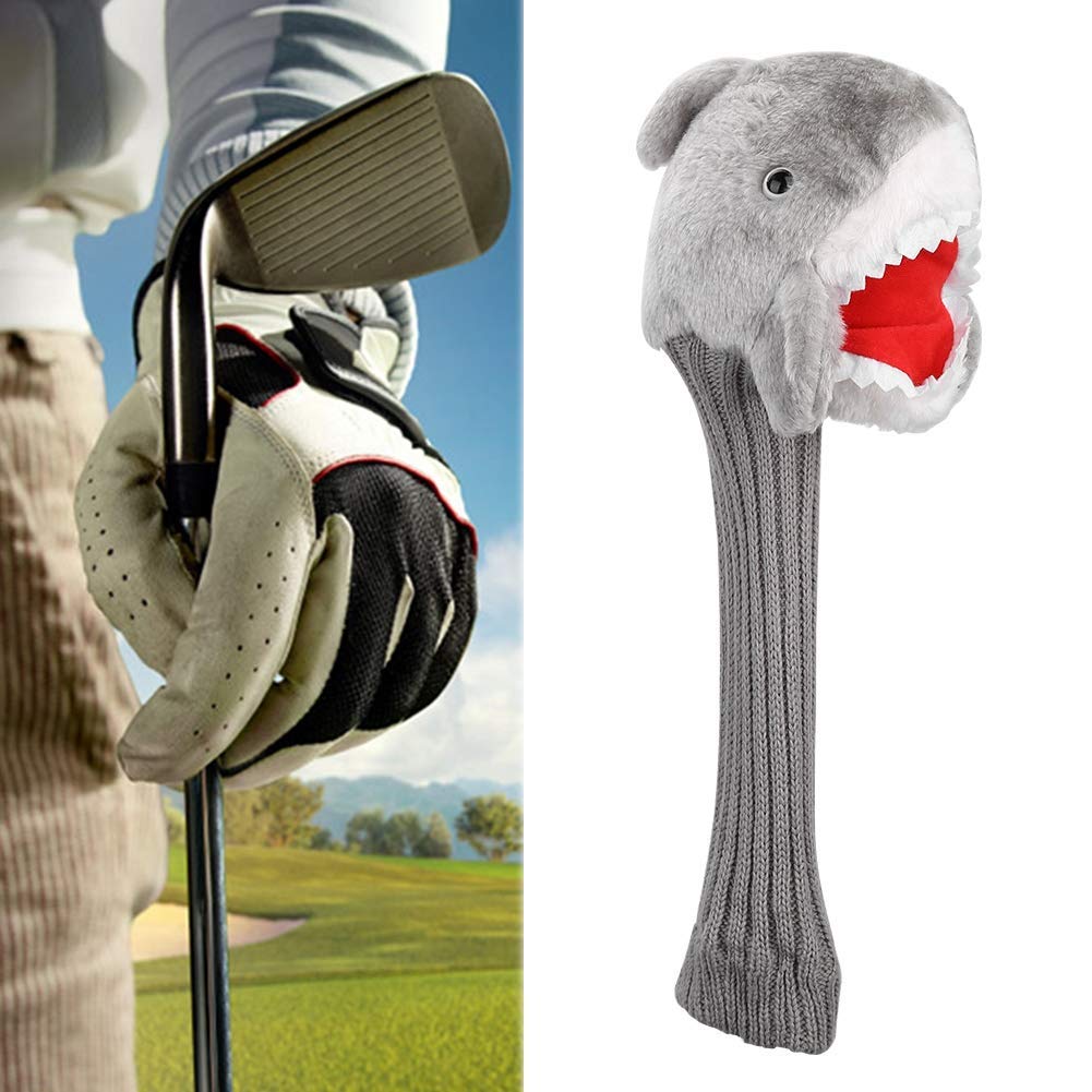 Couvre-tête de en Bois, Couvre-tête de Couvre-tête de Club de de conducteur en Forme de tête de Requin Protège la tête du Club des Rayures et de la poussière