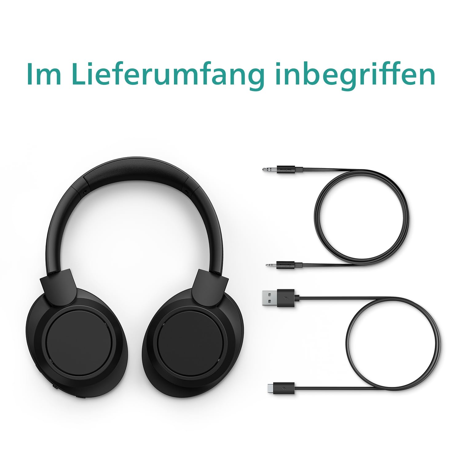 Philips TAH6509BK/00 Noise Cancelling Over-Ear Wireless Bluetooth Kopfhörer - Hervorragende Gesprächsqualität, kompatibel mit Sprachassistenten und bis zu 45 Stunden Musikwiedergabezeit - Schwarz