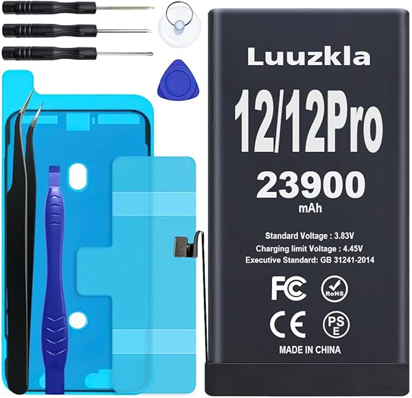 (New Upgrade 23900mAh Battery Compatible with iPhone 12/12 Pro, Super Capacity Battery Replacement Compatible with iPhone 12/12 Pro, with Full Tool Kits-0 Cycle-24 Months Service
