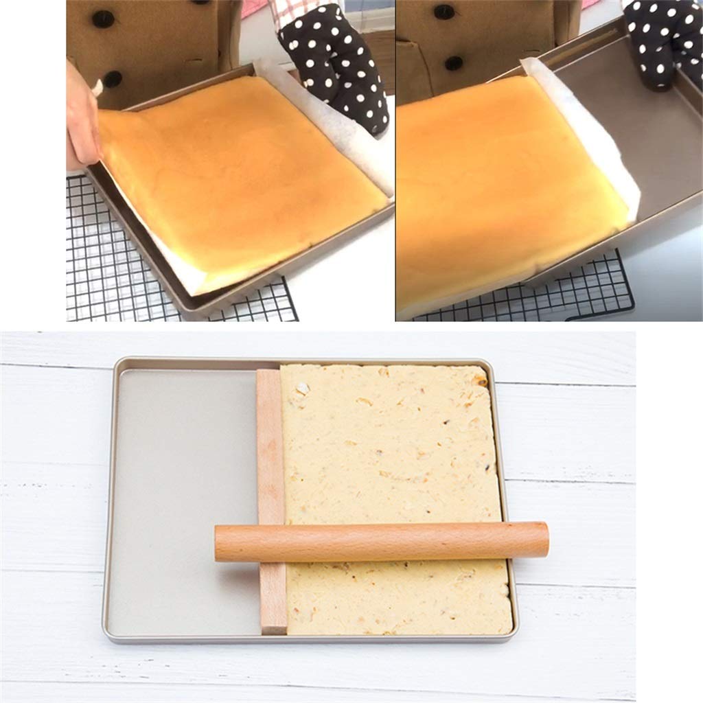 ZHANGXIAO Bandejas para Horno, Espesar No Pegajoso Acero Carbono Pastel Mollete Rectángulo Plato De Hornear Usado For Horno (tamaño : 39.5×26×5.5cm)