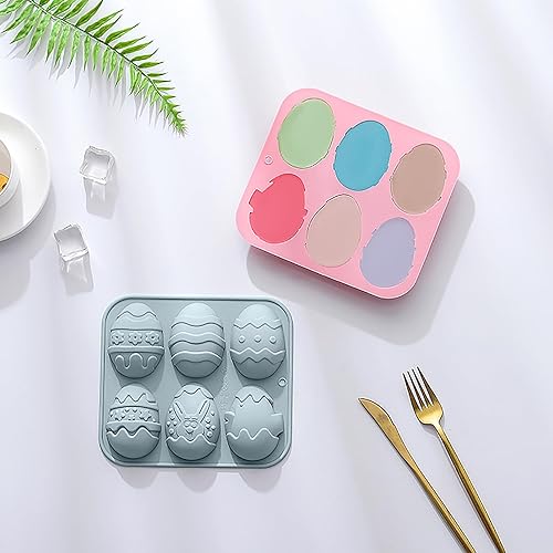 Miniatura 6 de 2 moldes de silicona para huevos de Pascua, 6 cavidades, diferentes moldes de huevos, herramienta para hornear, para hacer bombas de chocolate