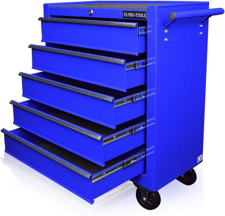 us pro tools TOOL CHEST TOOL BOX ROLLER TOOL CABINET BLUE