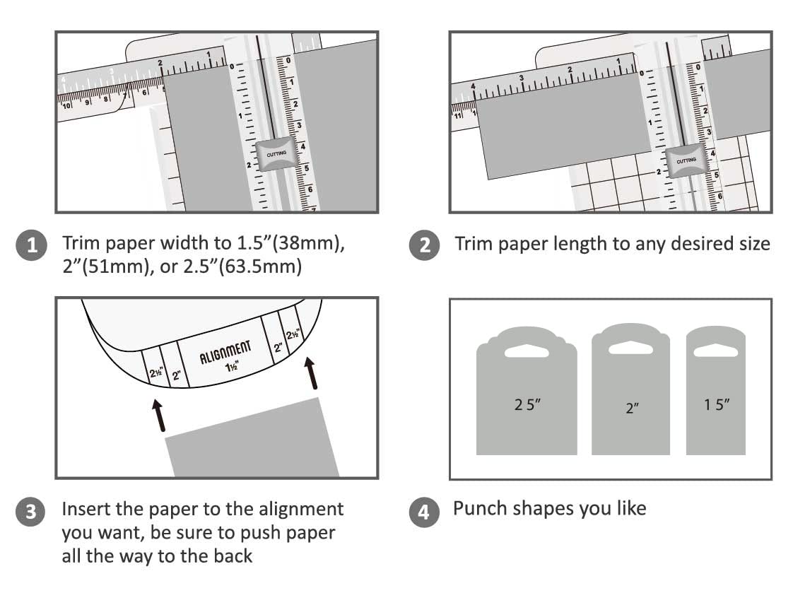 Bira 1.5",2", 2.5" Tag Shape Lever Action Craft Punch for Paper Crafting Scrapbooking Cards Arts
