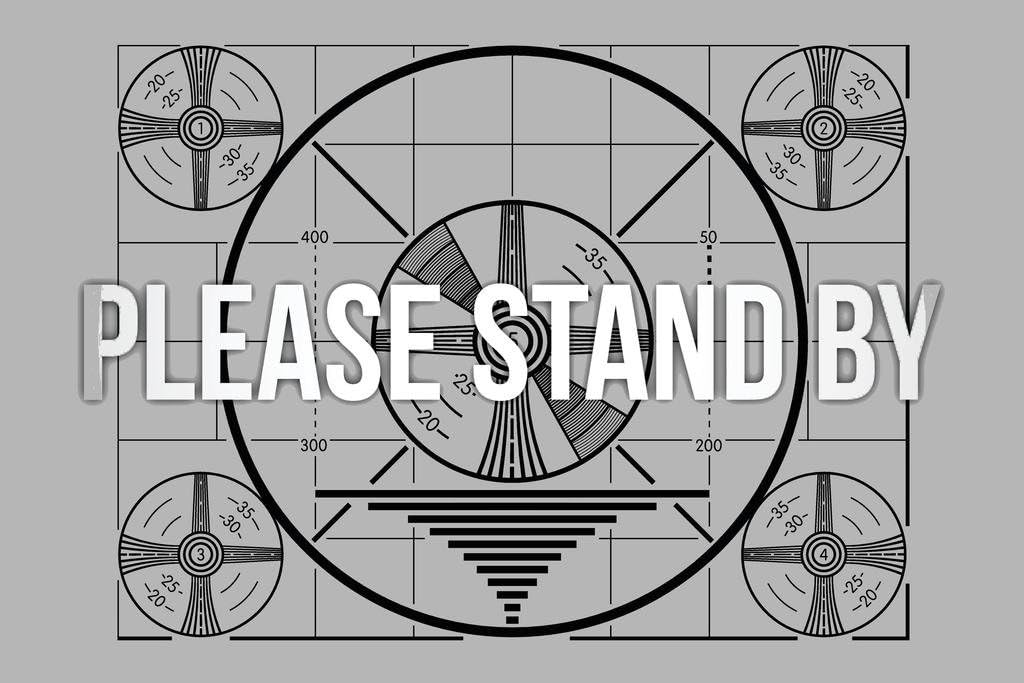 Please Stand By Test Pattern Classic Vintage TV Broadcast Signal Cool Wall Art Print Poster 36x24
