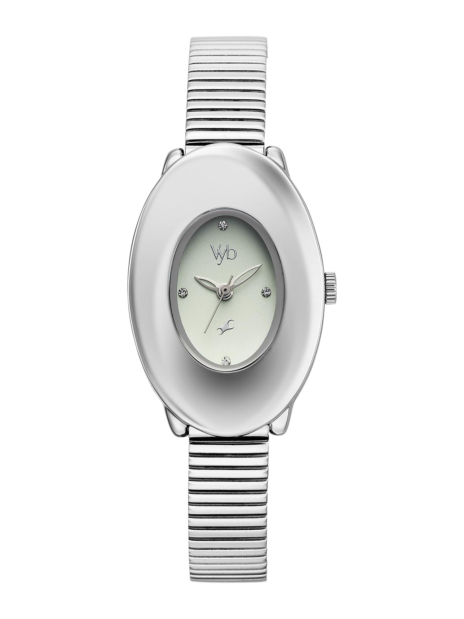 Fastrack Vyb Runway with Quartz Analog Light Green Dial Steel Stainless Steel Strap Watch for Girls - FV60121SM01W-image-23