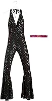 Vista 5 de Dreamgirl Disfraz de discoteca para adultos de los años 70 para mujer, overol de discoteca, disfraz de muñeca de discoteca de Halloween