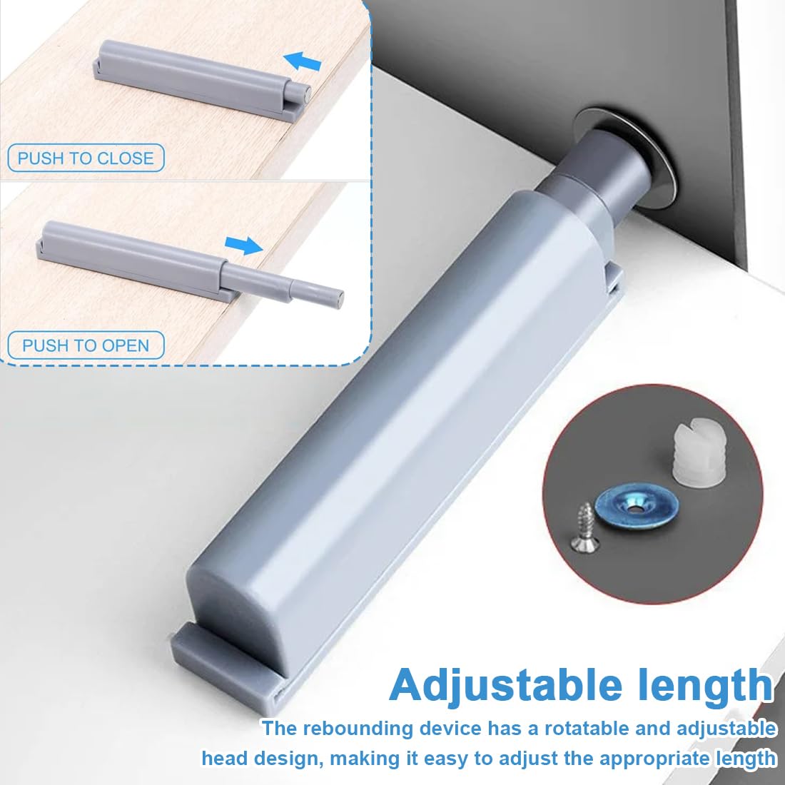 8 Pezzi Push Pull per Ante Robusto Apertura a Pressione Ante Chiusura Magnetico Pressione Home Premi per Aprire Custodia