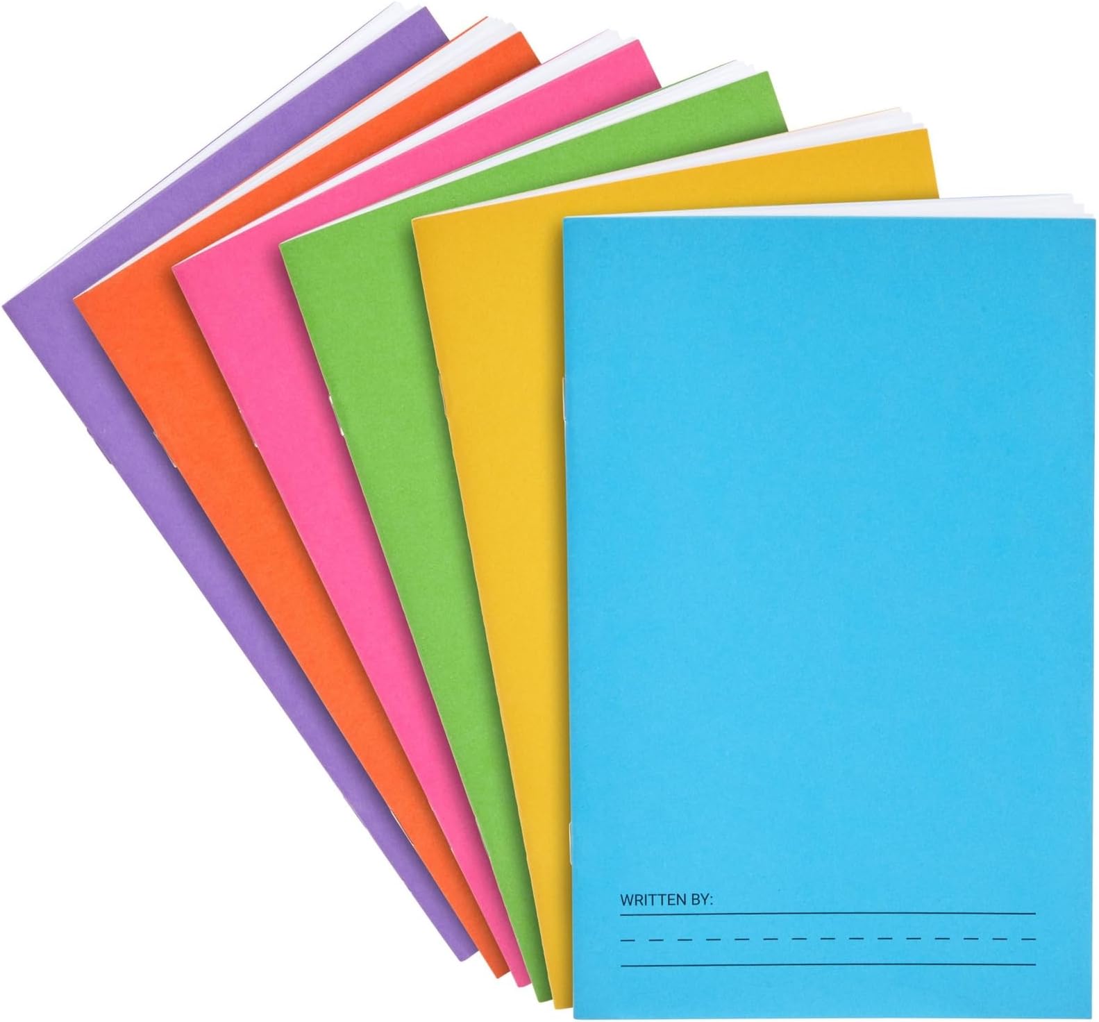 6 Pack of Blank Books for Kids to Write Stories, Make your Own Comic, Journal, or Book, Paperback (6 Colors, 12 Sheets/24 Pages, 5.5x8.5 in)
