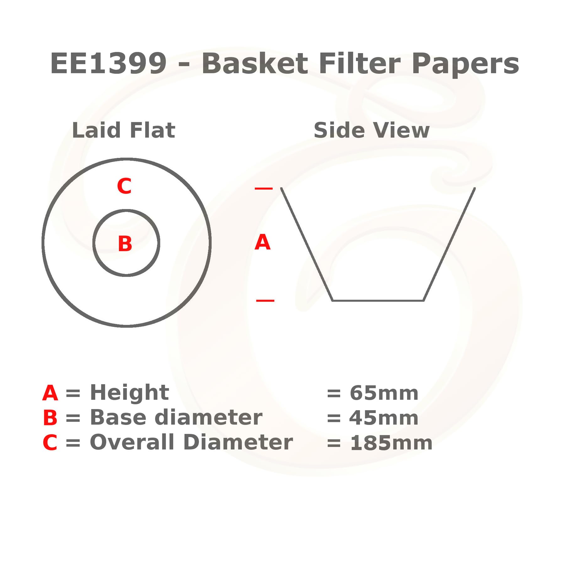 EDESIA ESPRESS - Korbfilterpapier Klein - 45/185mm - 4100 Stück - kompatibel mit Kalita Wave KWF-185