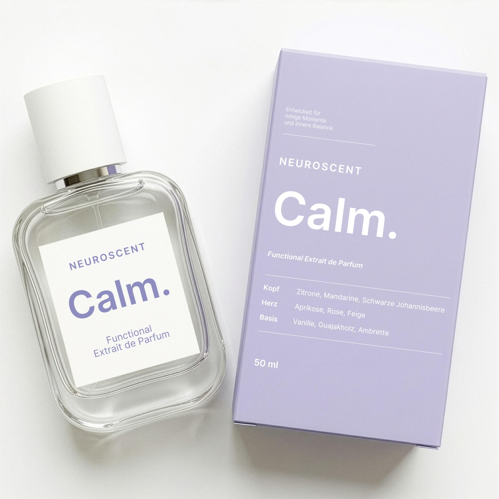 Calm | Functional Extrait de Parfum für Ruhe & Balance | Neurowissenschaftlich inspirierter Duft | Unisex für Damen & Herren | Mandarine, Feige & Vanille
