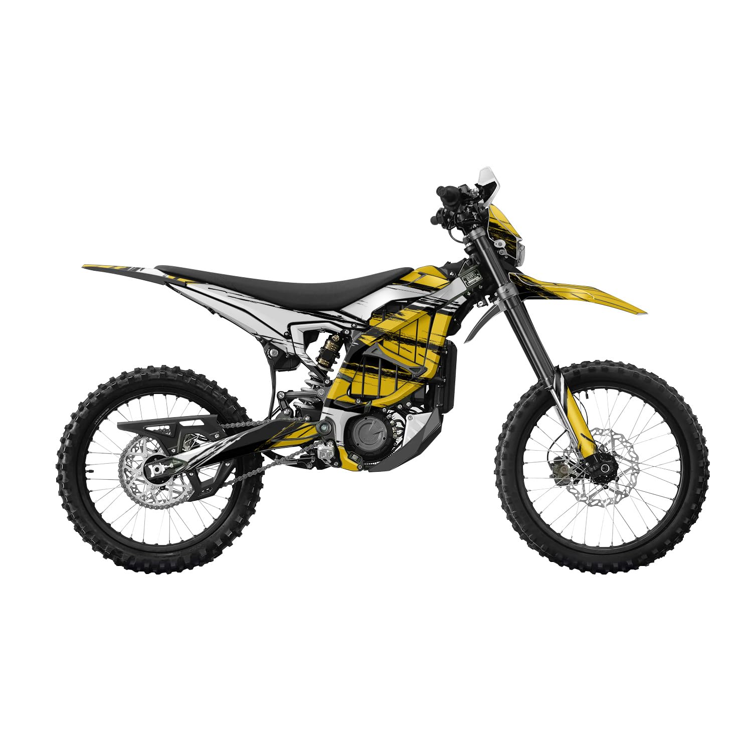 Surron Ultra Bee Graphics Kit Wrap - Grunge Stripe Yellow - Sur-Ron Skin - Premium 3M Vinyl Protective Wrap Decal Cover - Easy to Apply | Crafted in The USA by MightySkins