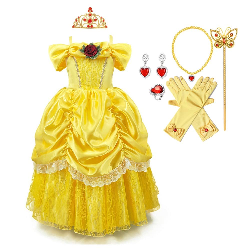 MYRISAM Kostium księżniczki dla dziewczynek Karnawał Kostiumy na Halloween Cosplay Boże Narodzenie Przyjęcie Urodziny Fantazyjne sukienki (akcesoria)