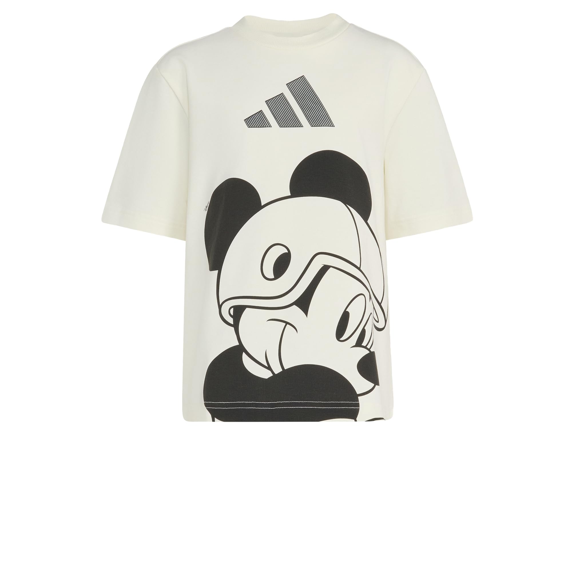 adidas Unisex Kids Disney Mickey Mouse Shirt, Off White/Black, 7-8 Years