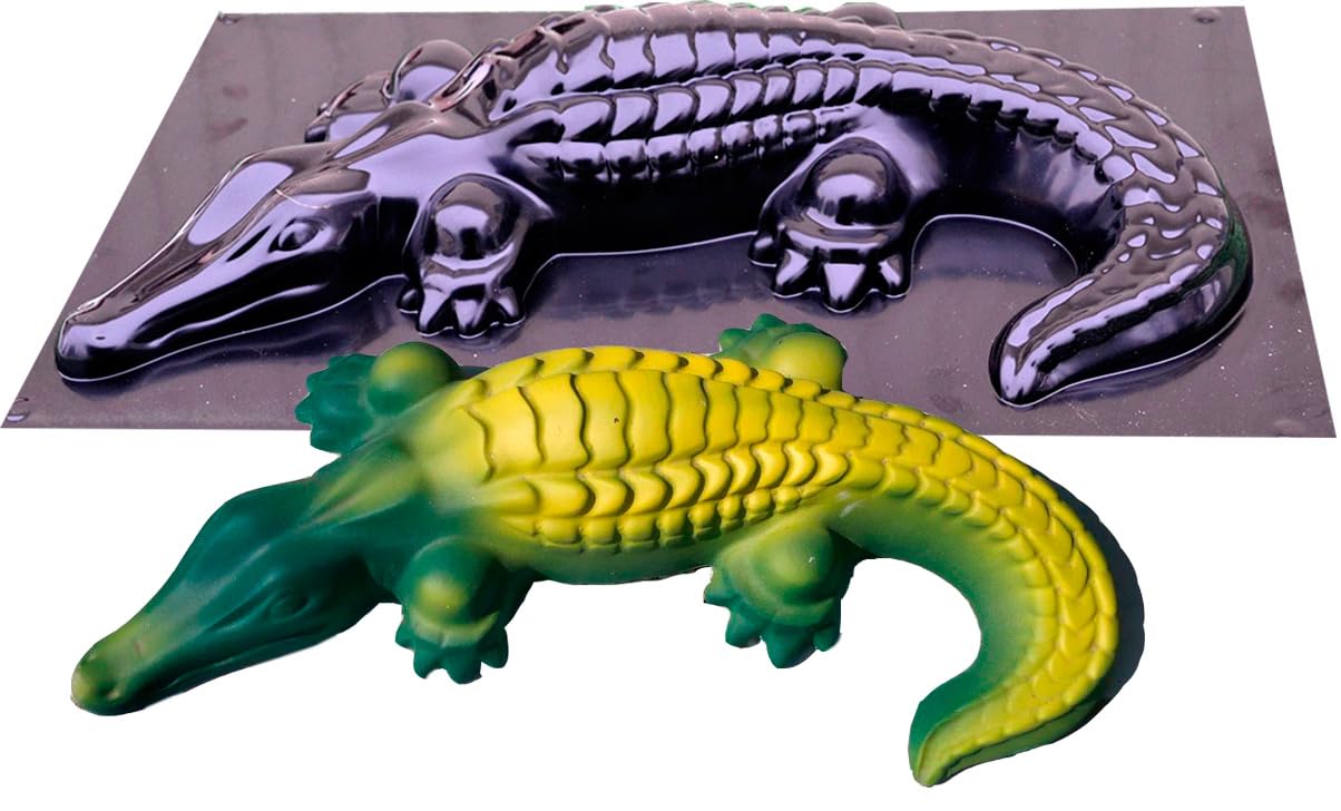 Mold Casting Crocodile DECORATIV Concrete Gator Garden Mold Alligator (A06 Small)