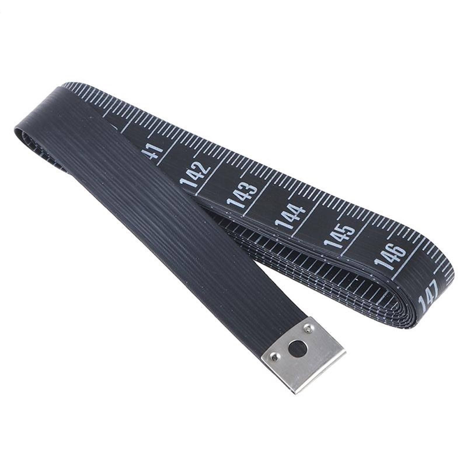 Cinta métrica, cinta métrica, regla de costura, medidor de costura, cinta métrica, regla de medición corporal, cinta métrica de costura a medida, medición suave (negro 150 cm)