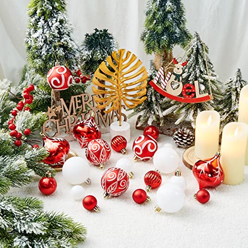 Jorysics 100Ct Assorted Christmas Ball Ornaments Set,Shatterproof Seasonal Christmas Tree Decorations With Reusable Gift Package For Xmas Holiday Wedding Party And Home Decor thumb #4