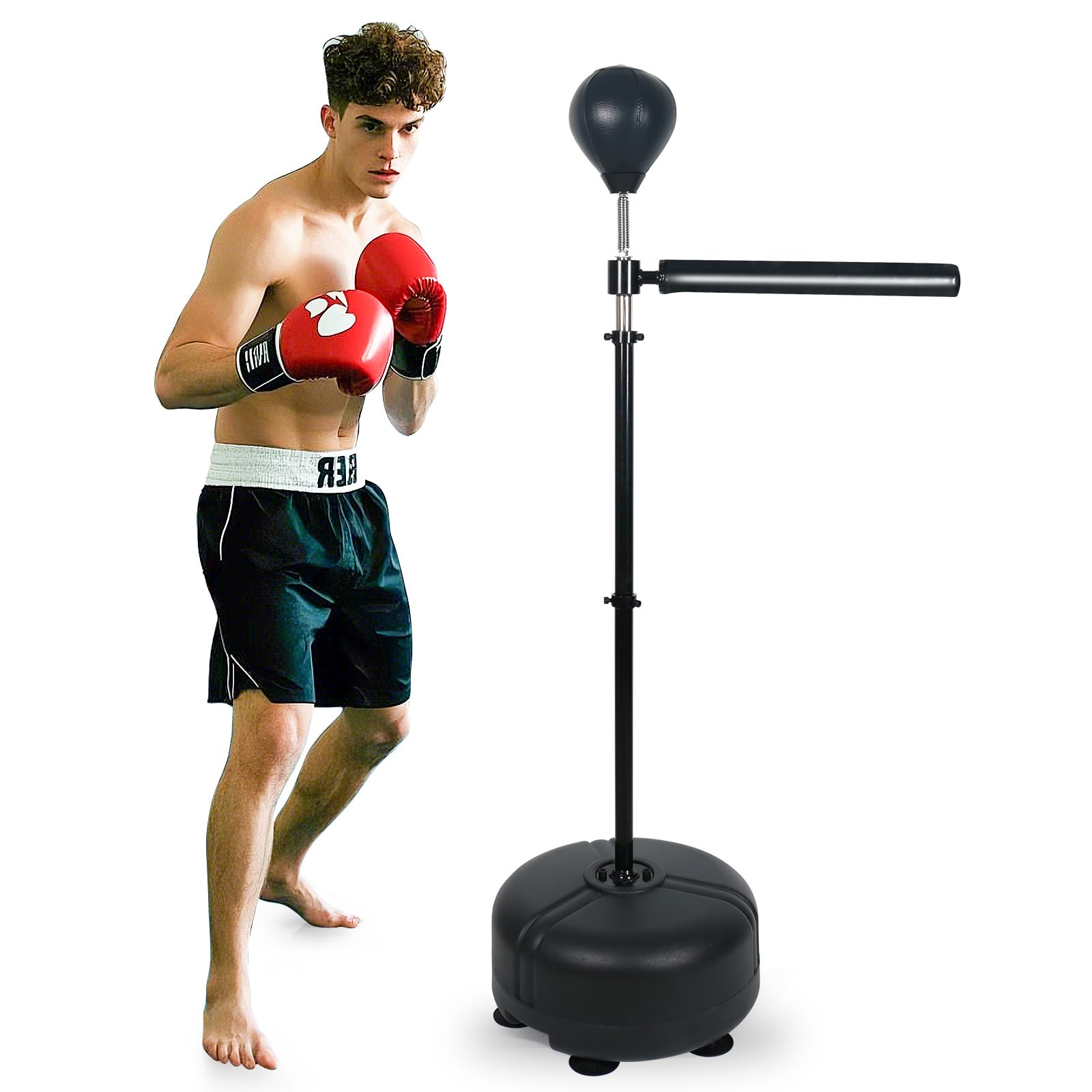 INNOLIFE Boxing Bar Height Adjustable Spinning Bar with Punching Bag Boxing Speed Trainer for Home Gym