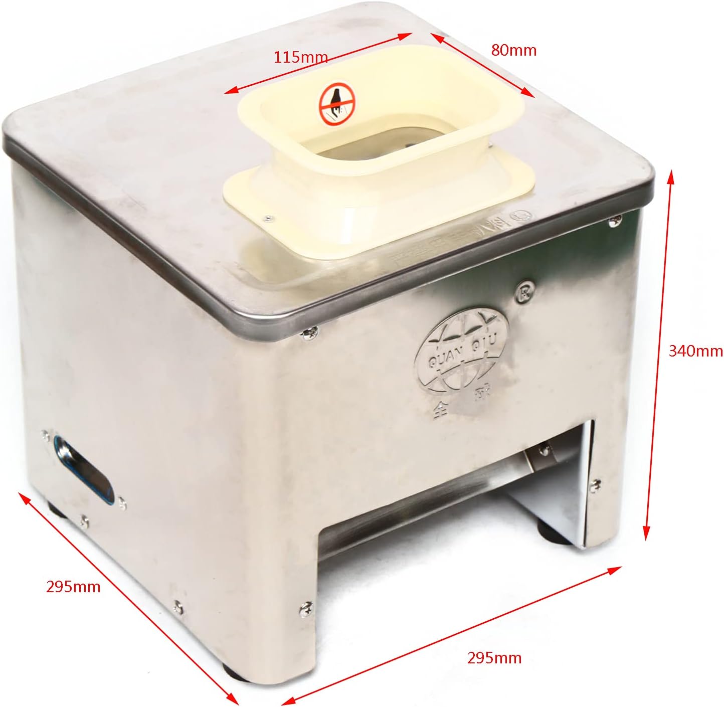 550W Commercial Meat Cutting Machine, 353 Lbs/H Stainless Steel Electronic Fresh Meat Slicer Shredded Cutter Machine, 0.14" Blade Thickness for Kitchen Supermarket Restaurant Lamb Beef Chicken