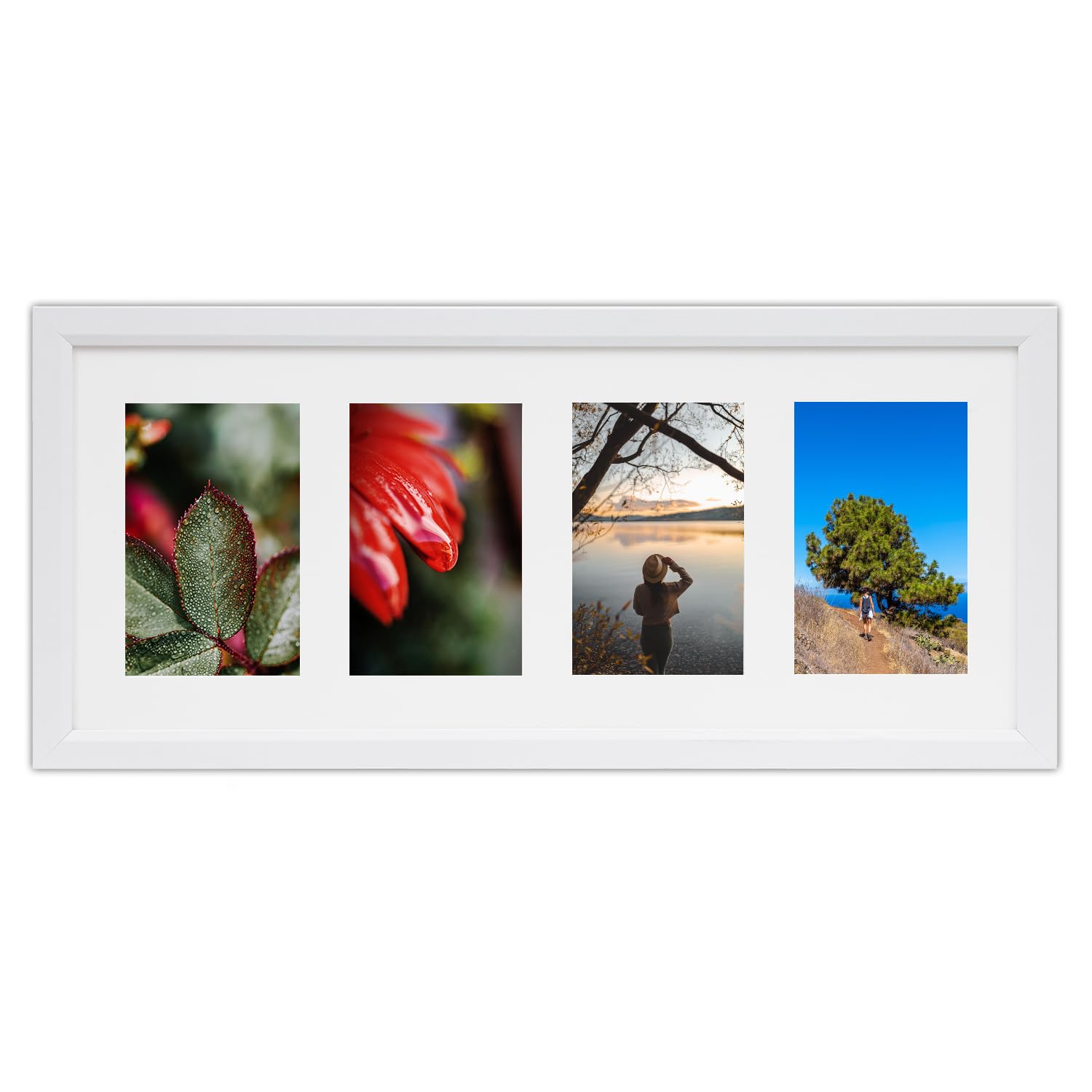 Arpan White Multi Aperture 6X4 Inch Photo Frame, Vertical Or Horizontal, Wall Hanging, Mdf (White) Size 4