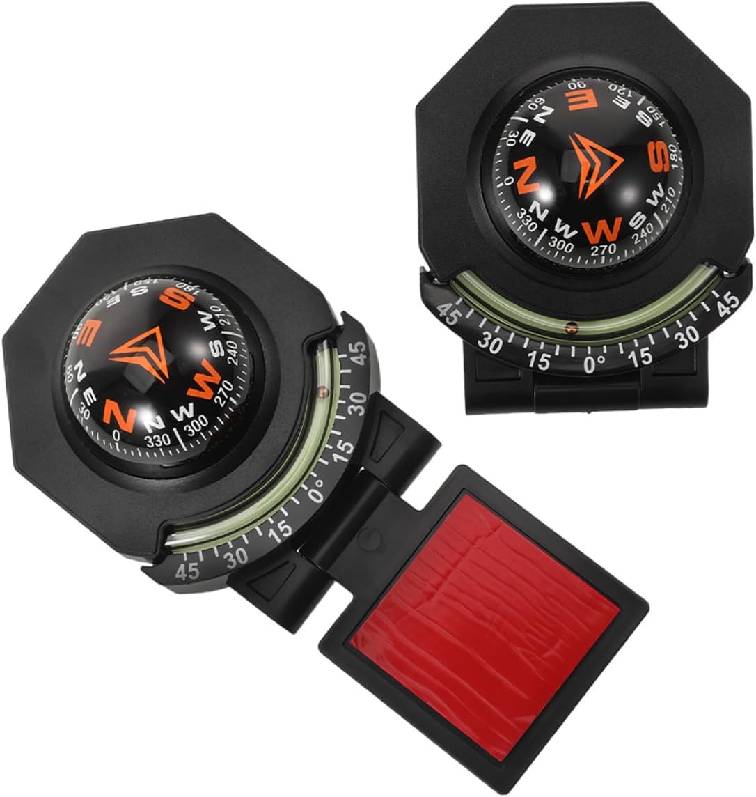 2pcs Car Dashboard Compass with Inclinometer Ball Compass for Vehicle Navigation High Precision Auto Dash Mount Suitable for Car and Boat Use