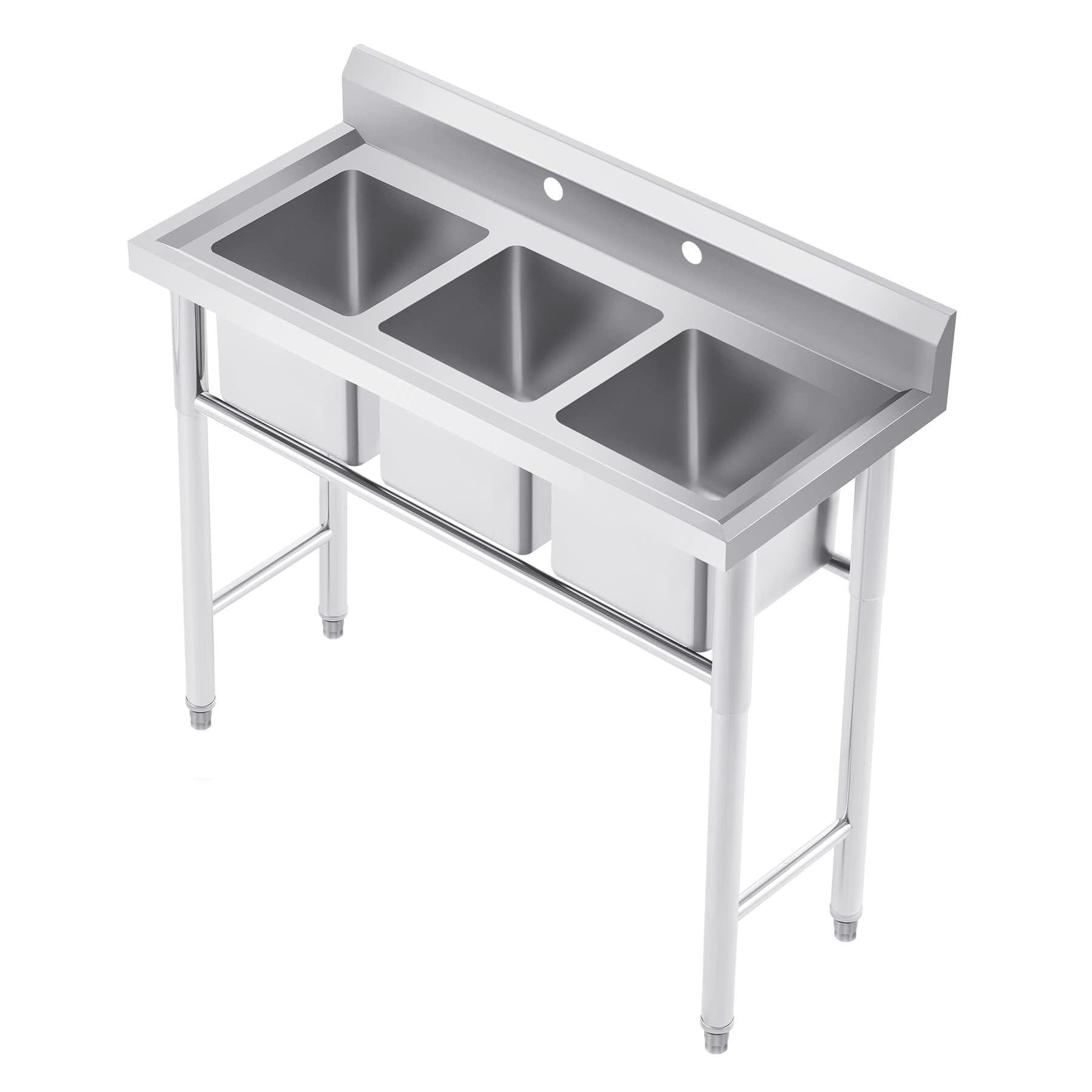 WILPREP NSF Stainless Steel 3 Compartment Commercial Sink 11x10x10 Inch Basins, Kitche Station Utility Sink for Restaurant Bar Home Laundry Room Garage