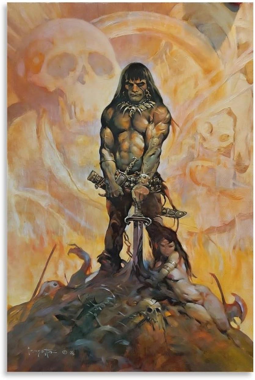 Frank Frazetta Art Prints Poster (2) Painting Canvas Wall Art Scroll Picture Print Living Room 16x24inch(40x60cm)