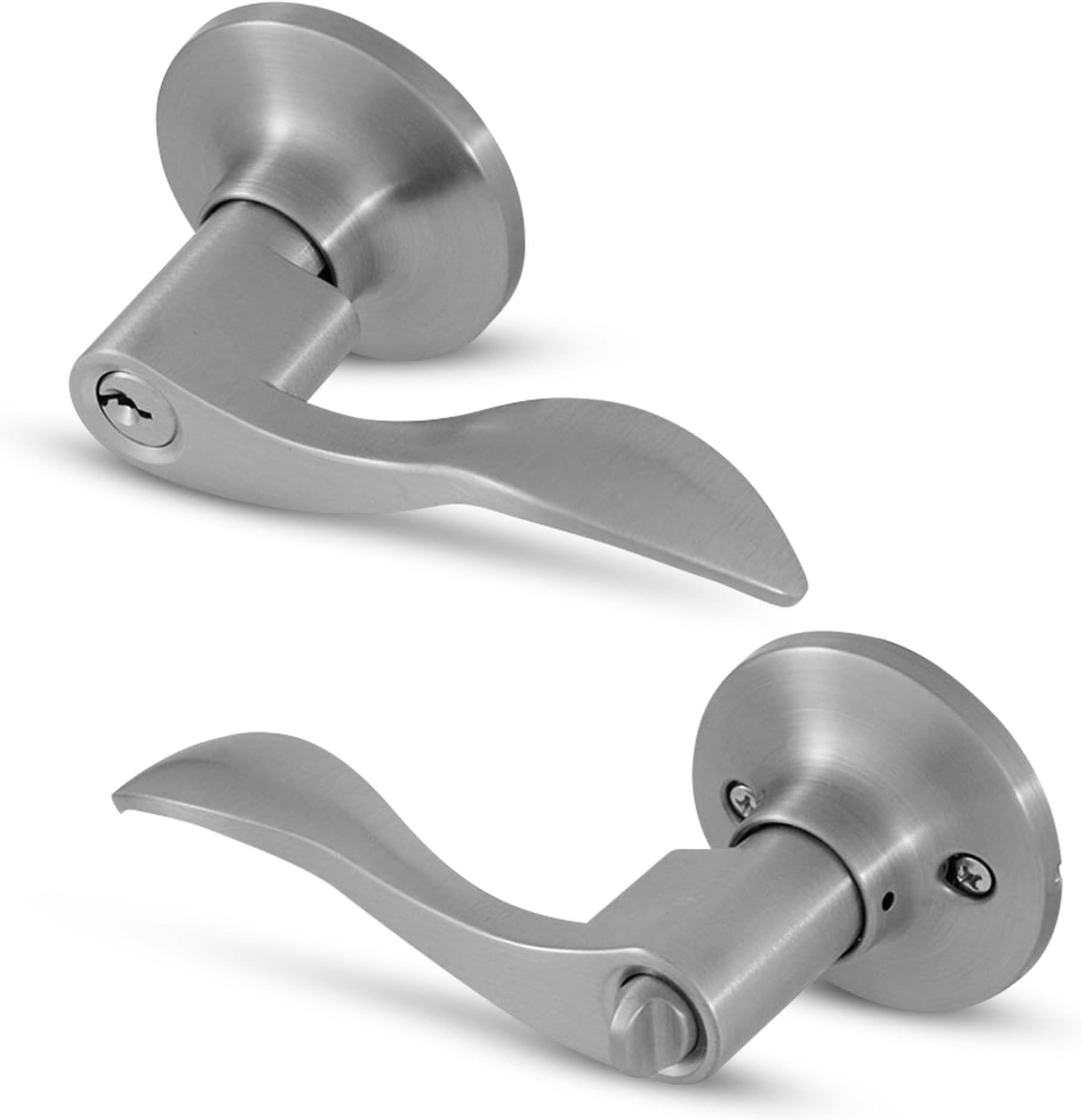 Safes & Door Locks Honeywell 8106301 Wave Entry Door Lever, Satin Nickel