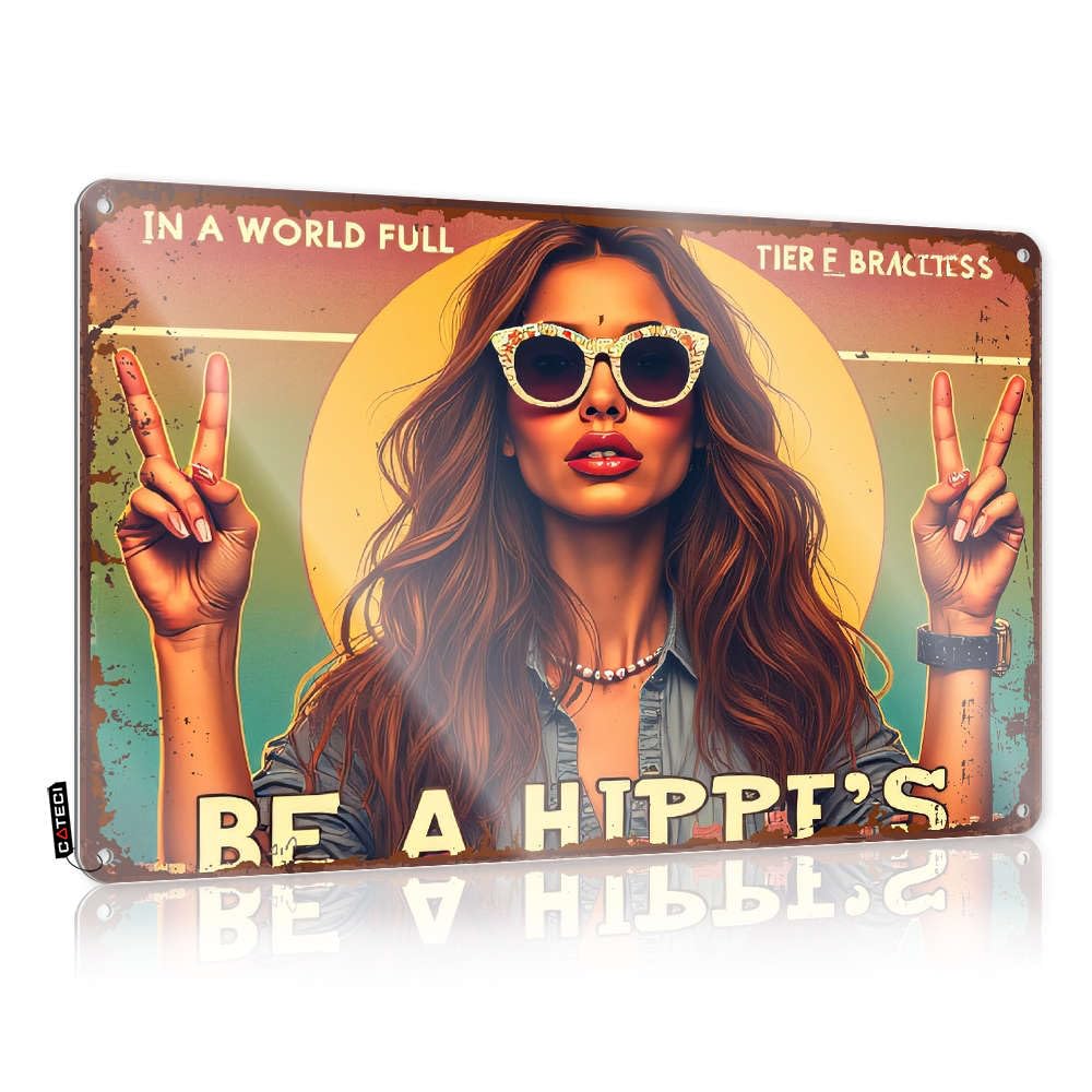 Artwork Anniversary Funny Wall Art | Be A Hippie's Peace Sign Boho Decorative Wall Art Ready To Hang For Farm(30X40CM)