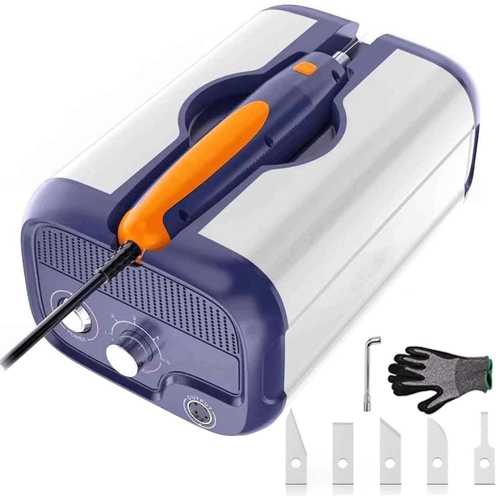 Coltello taglio ad ultrasuoni portatile 40 KHz, regolazione 5 marce, 5 lame