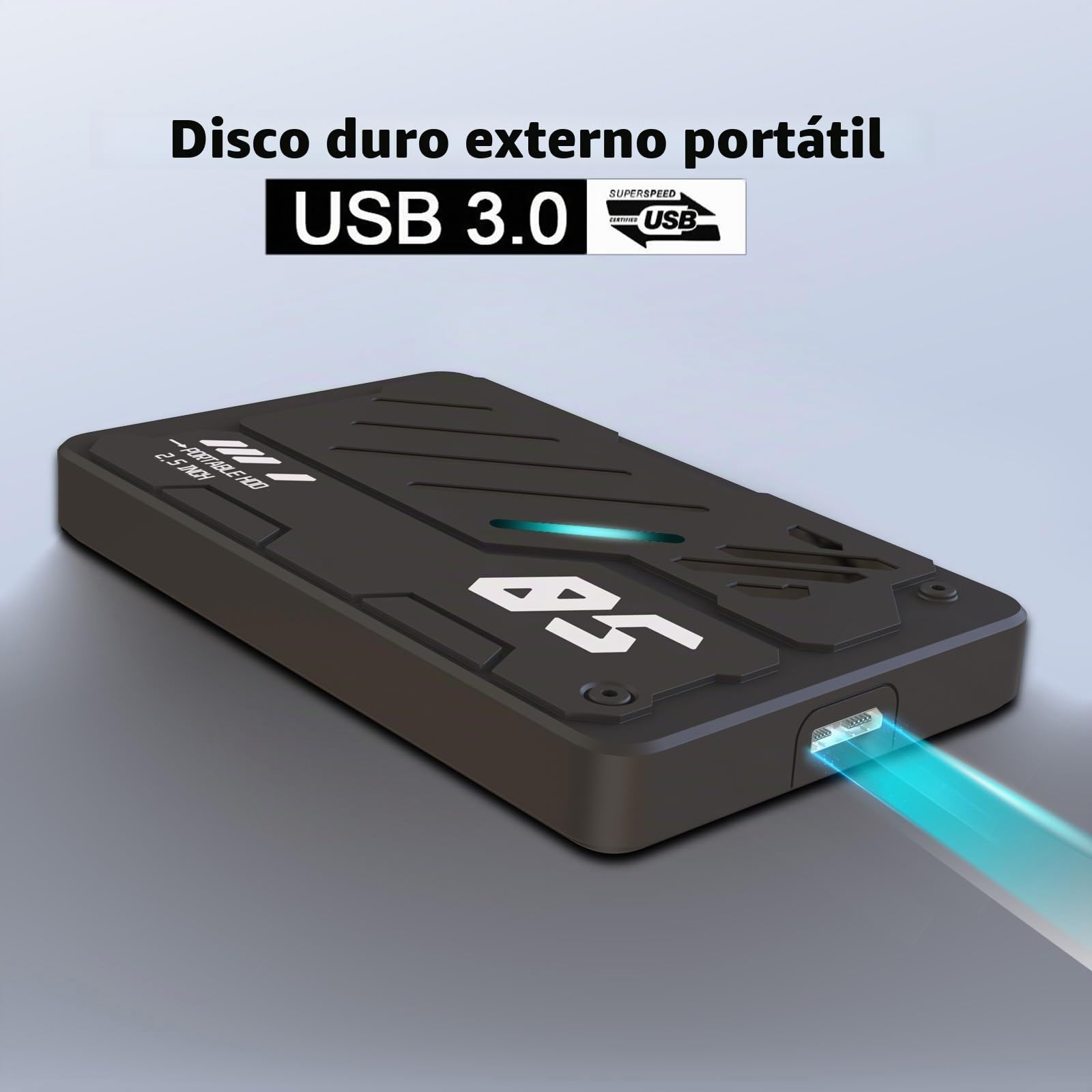 Disco duro externo portátil ultradelgado USB 3.0 HDD de almacenamiento para PC, portátil, Mac, Xbox One, PS4, PS5 (500 GB)