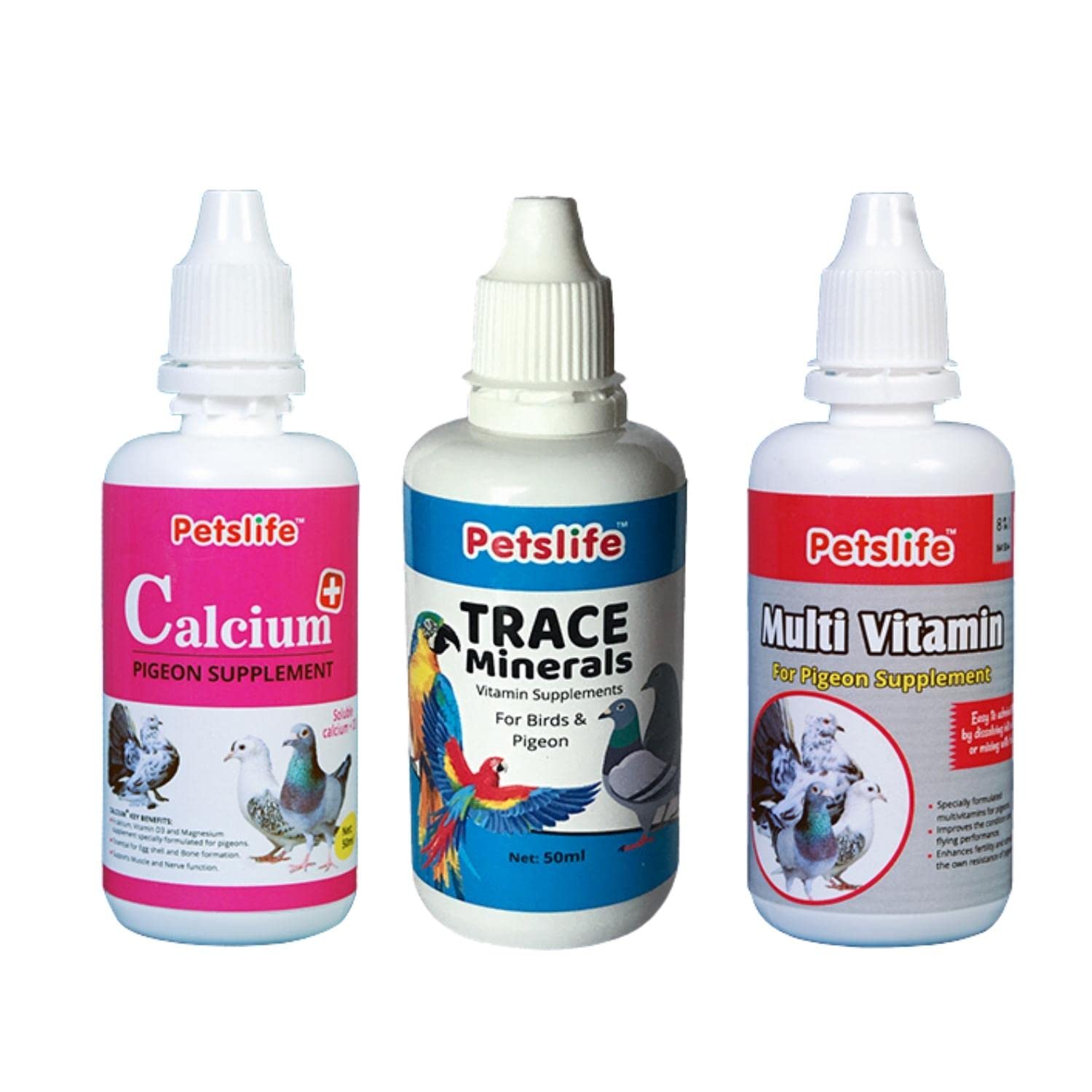 PETSLIFE Bird Supplement for Pigeons (Mutivitamin,Trace Minerals,Calcium- Each 50ml) (B085NSVMM1) Amazon Price History, Amazon Price Tracker