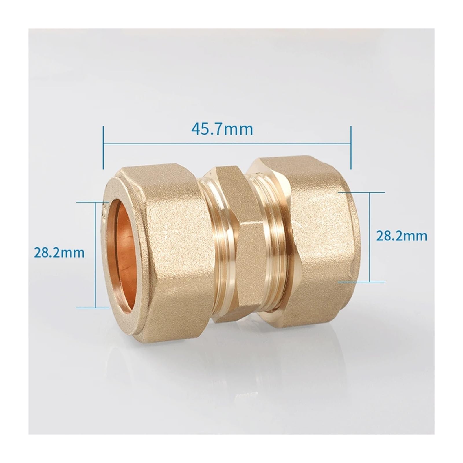 Acoplamiento de conector de tubería de latón con unión de compresión de tubo de 6/8/10/12/15/16-28 mm de diámetro exterior(28mm)