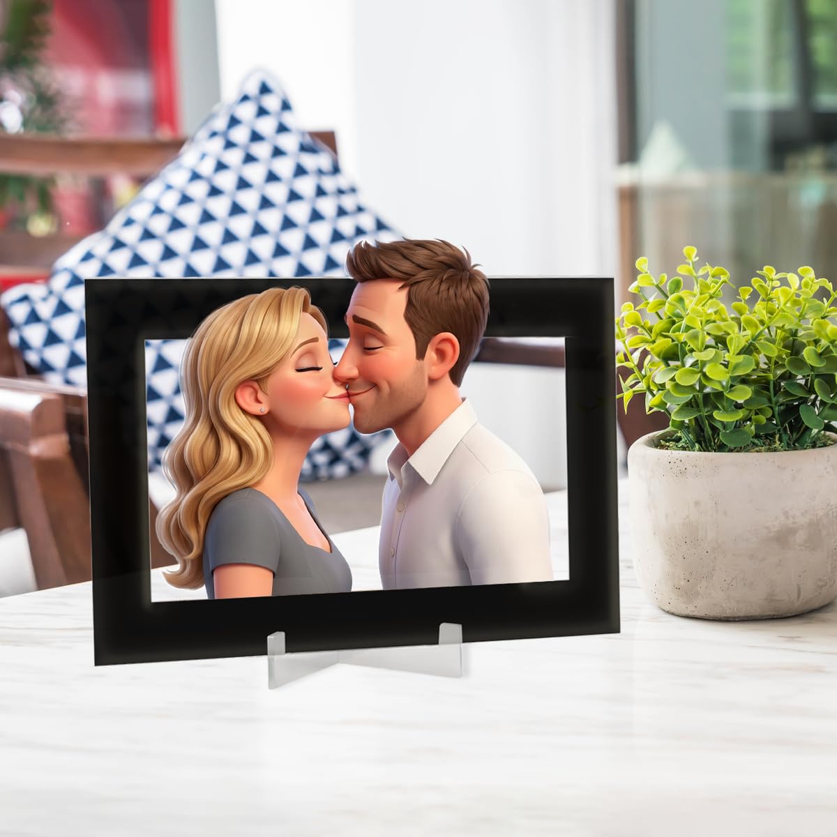 DEREGALOOS Marco Personalizado con Foto Estilo Animación 3D. Cuadro Artístico para Día de la Madre, Dia del Padre. Foto con Arte de Película. Regalo Original para Pareja, Familia — view 9