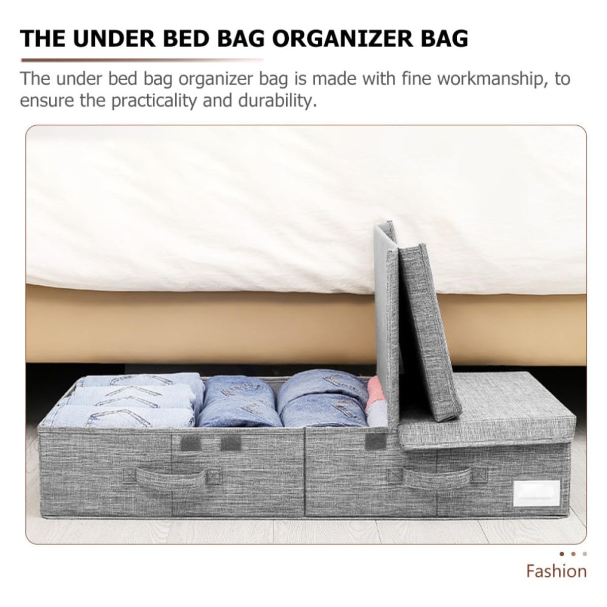 Faltbarer Kleiderorganizer für Unterbett, Stapelbar mit Bodenplatte