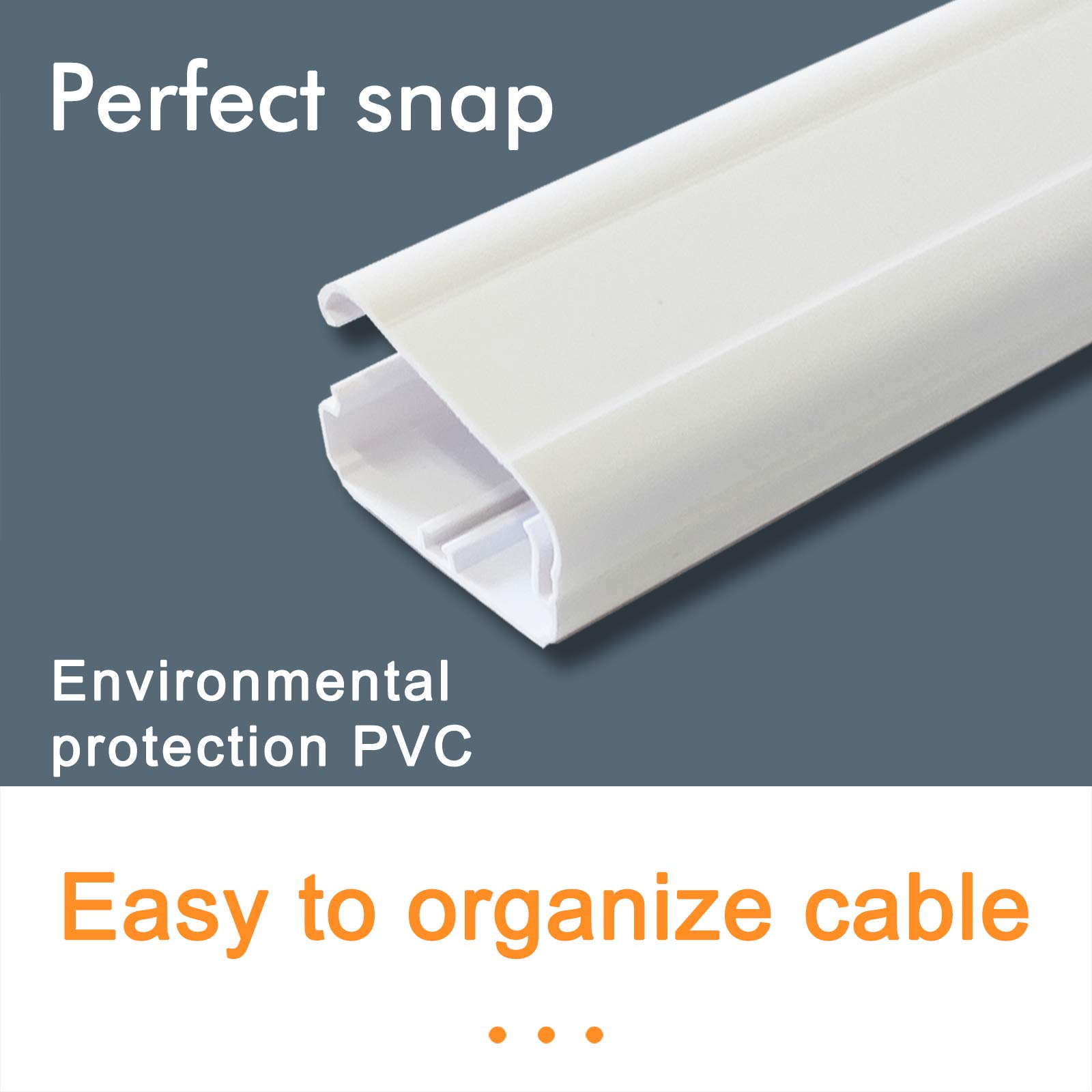 TV Cord Cover Cable Raceway on Wall, 31.5 inch Cable Management System