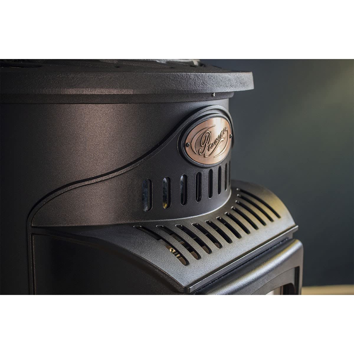 INTEC - Stufa a gas in ghisa 3,4 KW nero effetto fuoco camino Riscaldamento ausiliario a gas