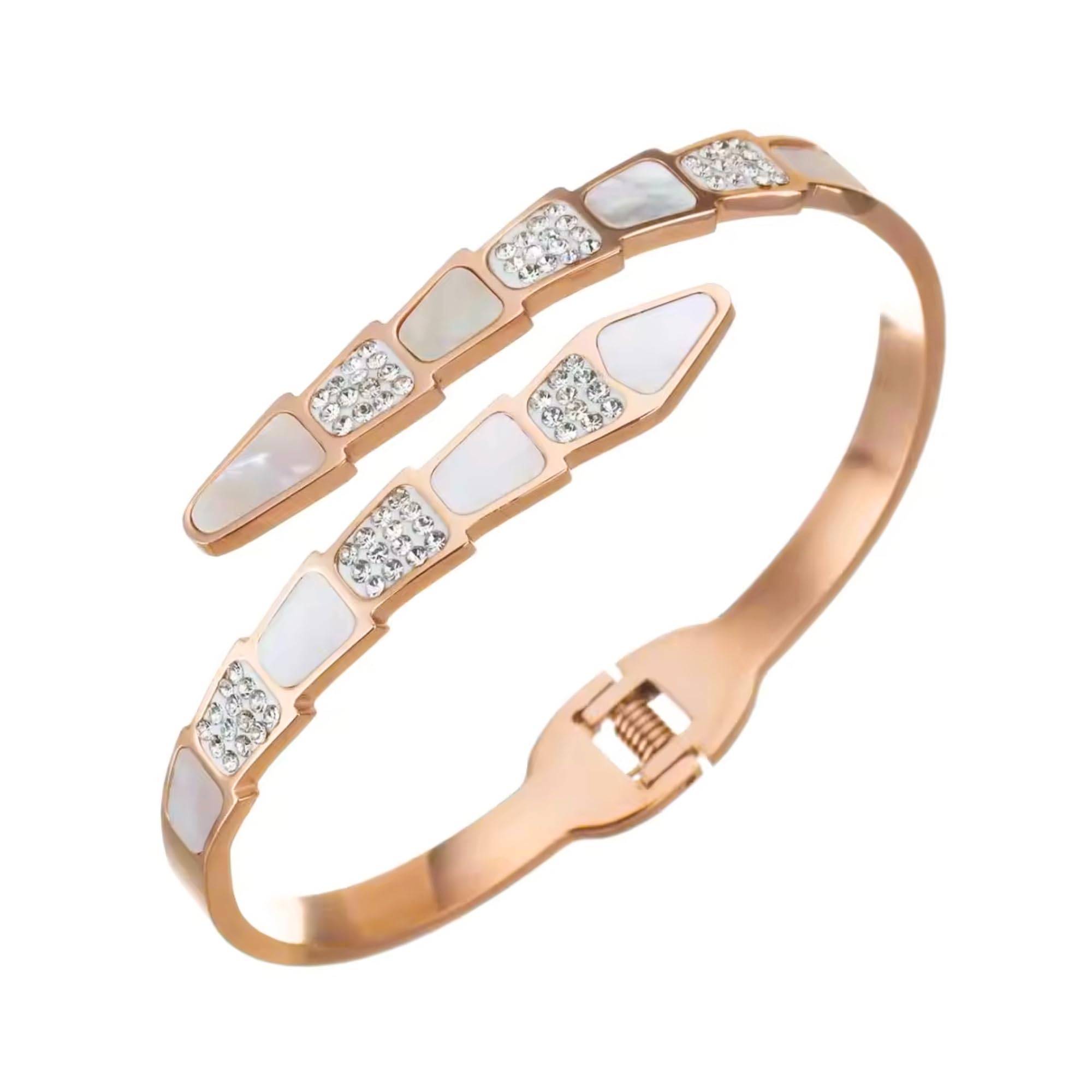 SALVE Serpent Chic Viper Snake Rose Gold Bracelet for Women Stylish Hand Band for Girls | Stainless Steel Jewellery Free-Size Cuff Ladies Bracelet Bangle for Woman (B0D6GMSXDW) Amazon Price History, Amazon Price Tracker